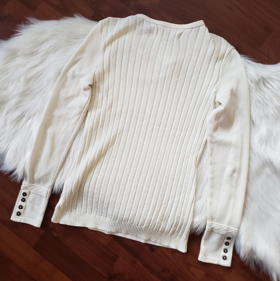 Aventura Soft Cotton Thermal Waffle Cream Top - M - Picture 7 of 8